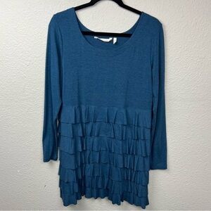 𝅺Soft Surroundings Tamara Tunic Style 2AV18 Blue Sz S